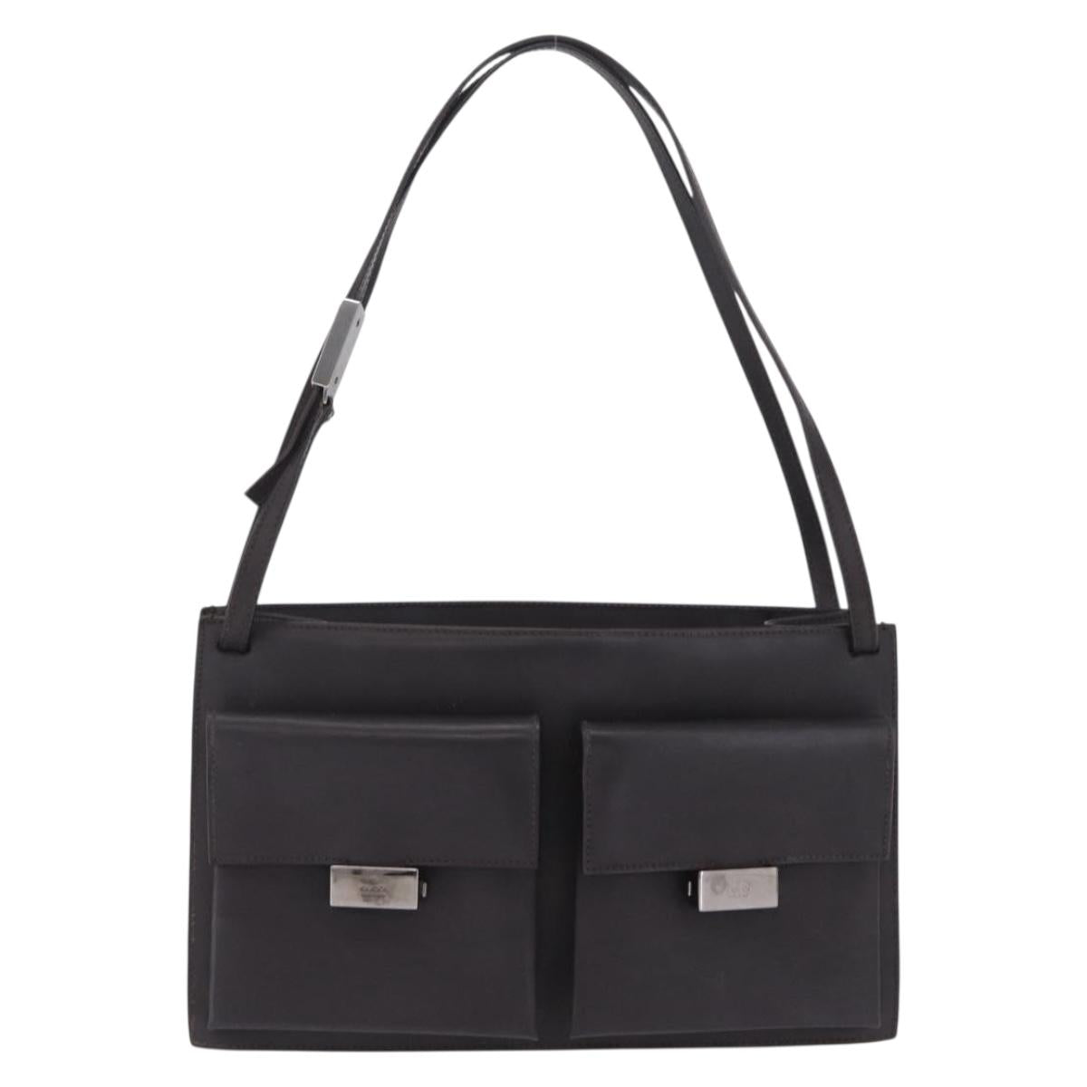 GUCCI Shoulder Bag Leather Brown Silver 001 3174 Auth ka7005