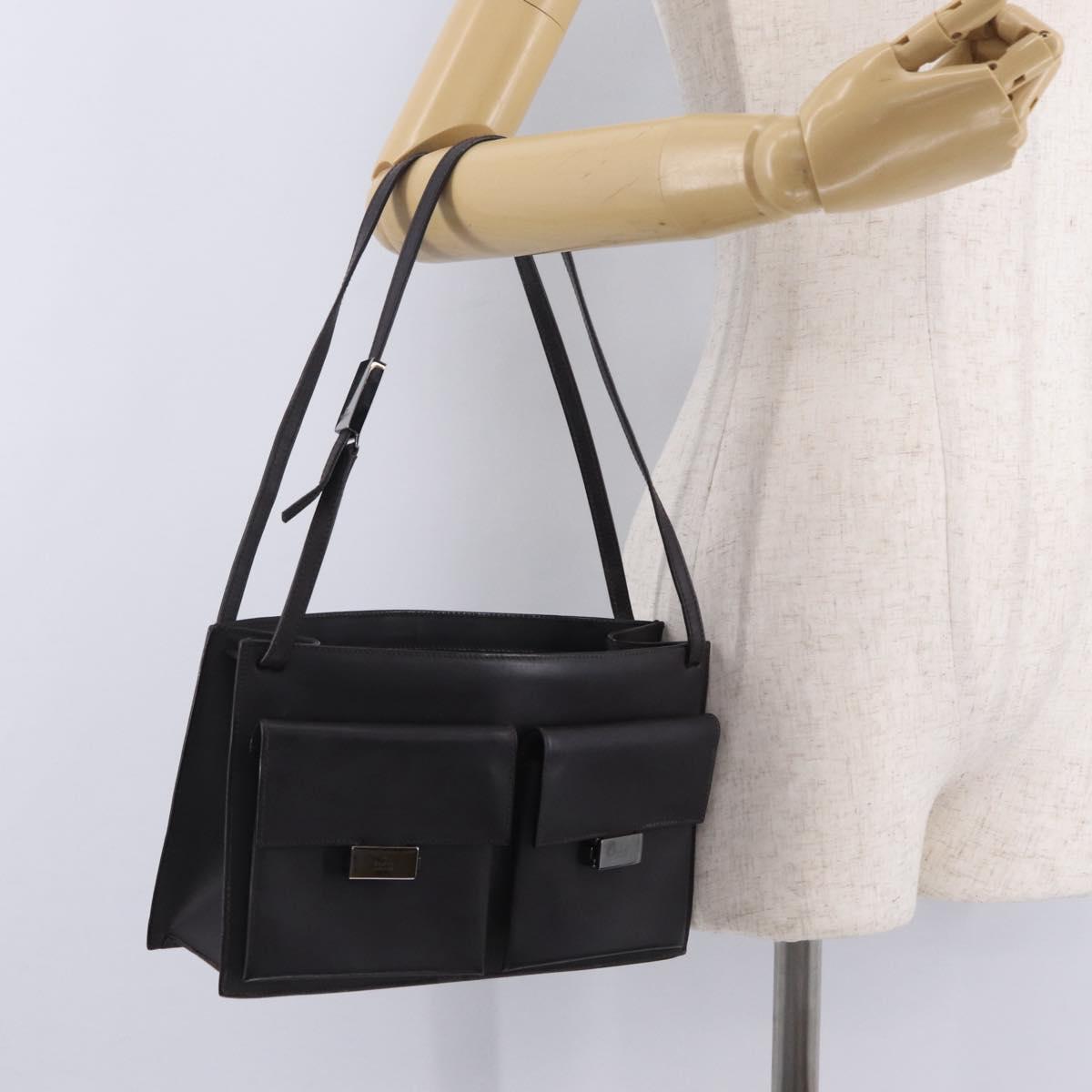 GUCCI Shoulder Bag Leather Brown Silver 001 3174 Auth ka7005