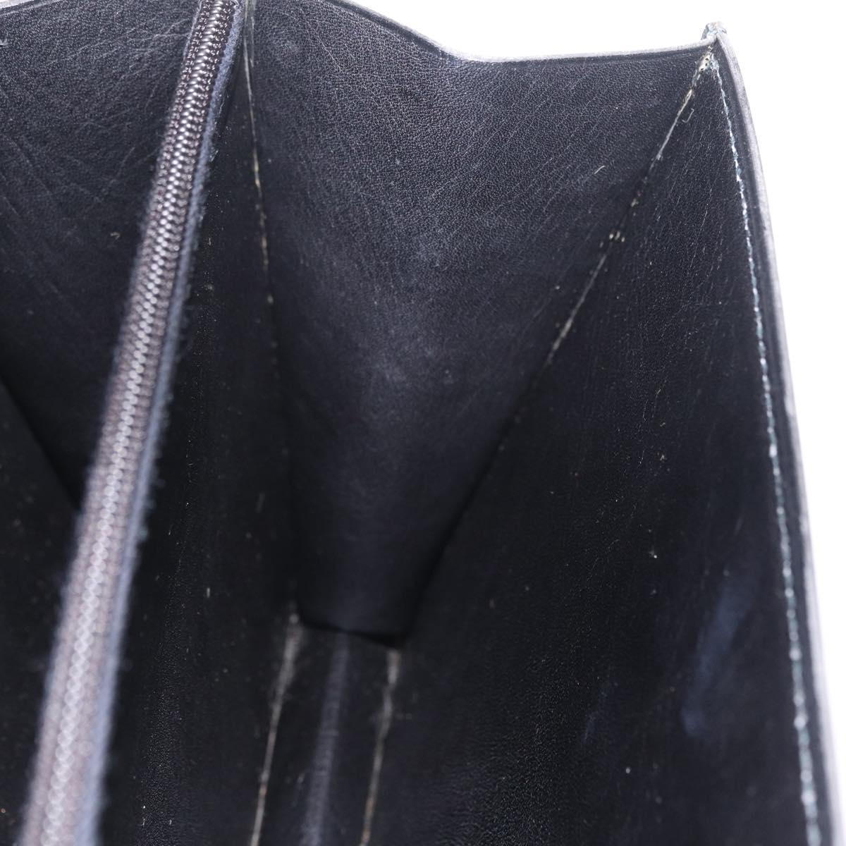 CELINE Hand Bag Leather Black Gold Auth ka7008