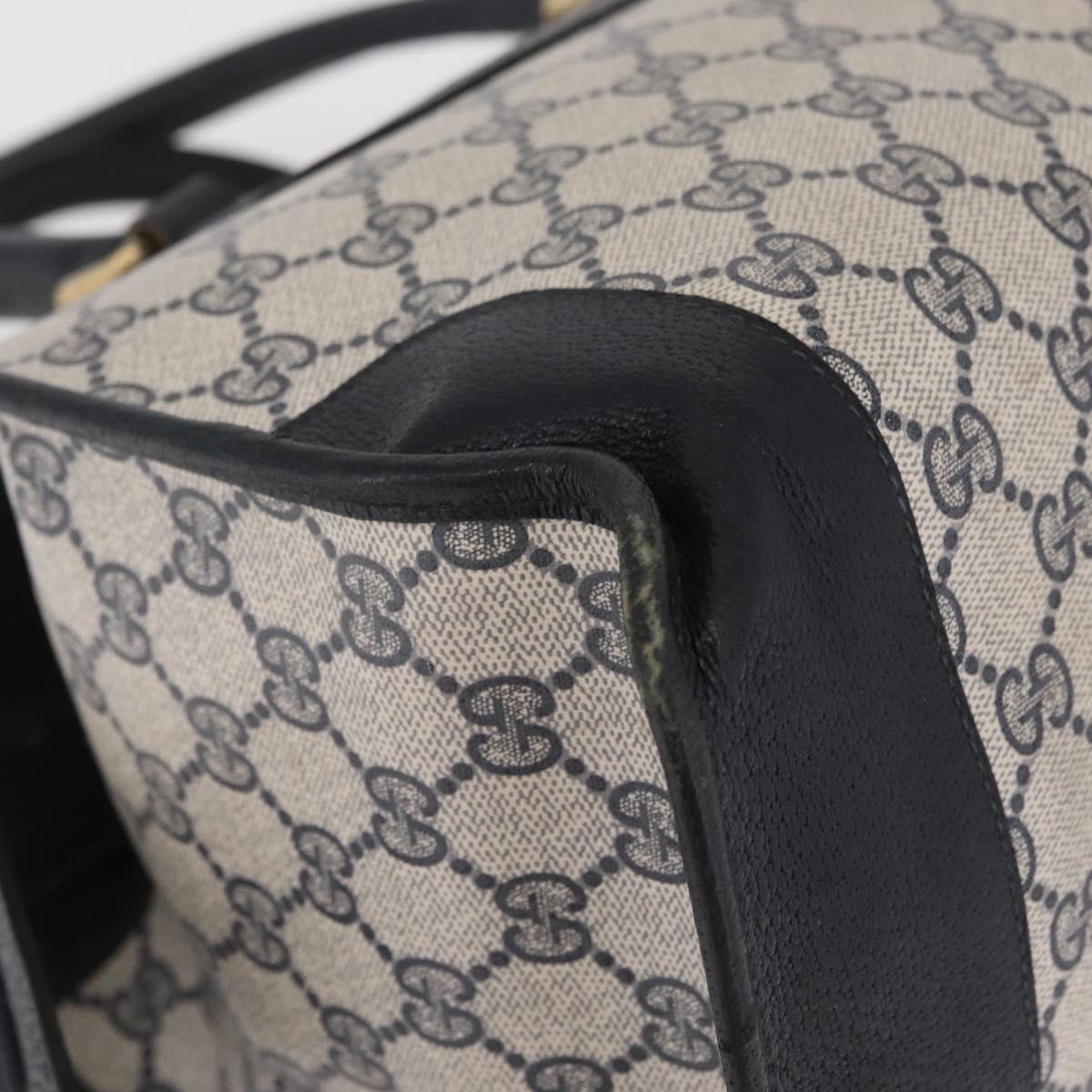 GUCCI GG Supreme Sherry Line Hand Bag PVC Navy Gold Auth ka7011