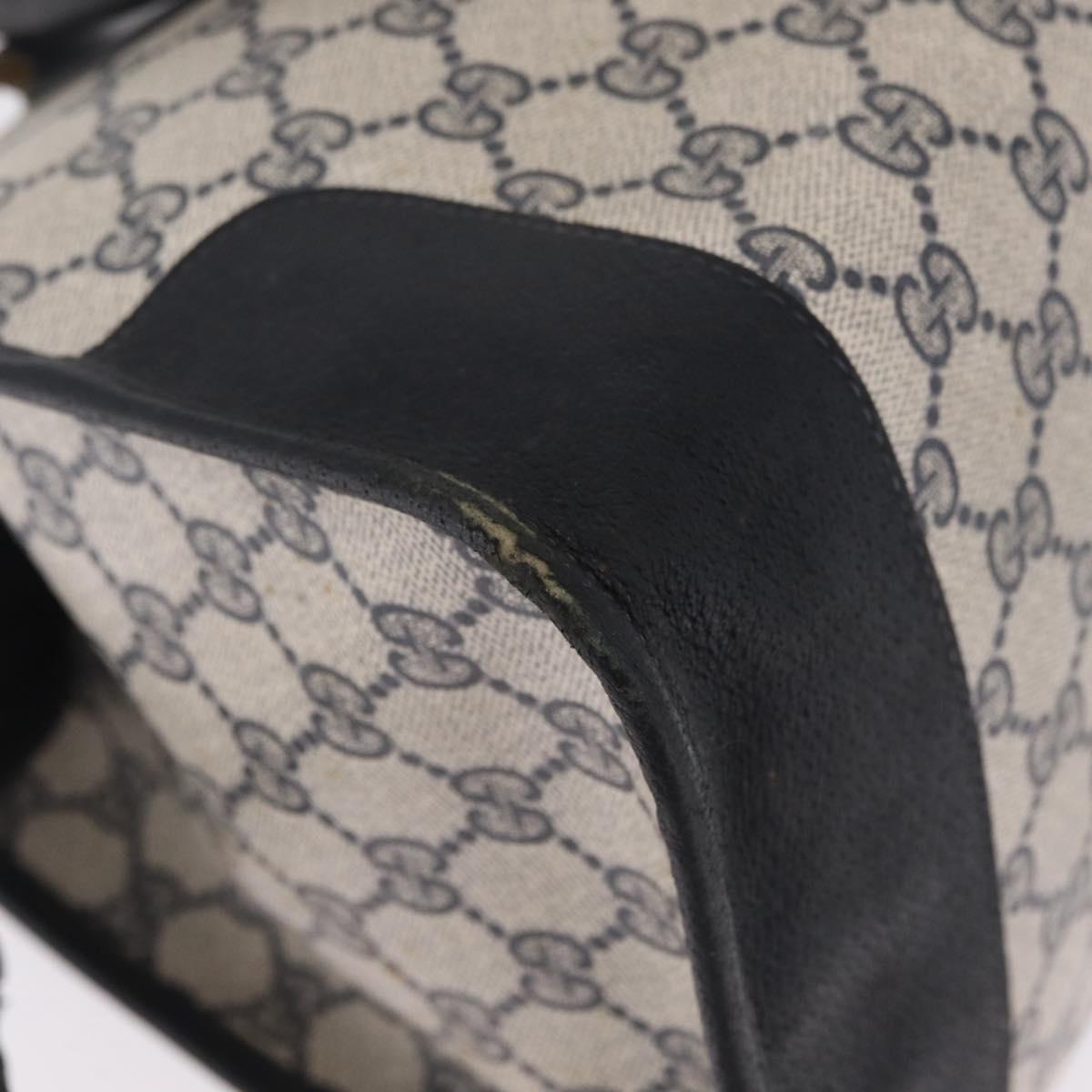 GUCCI GG Supreme Sherry Line Hand Bag PVC Navy Gold Auth ka7011