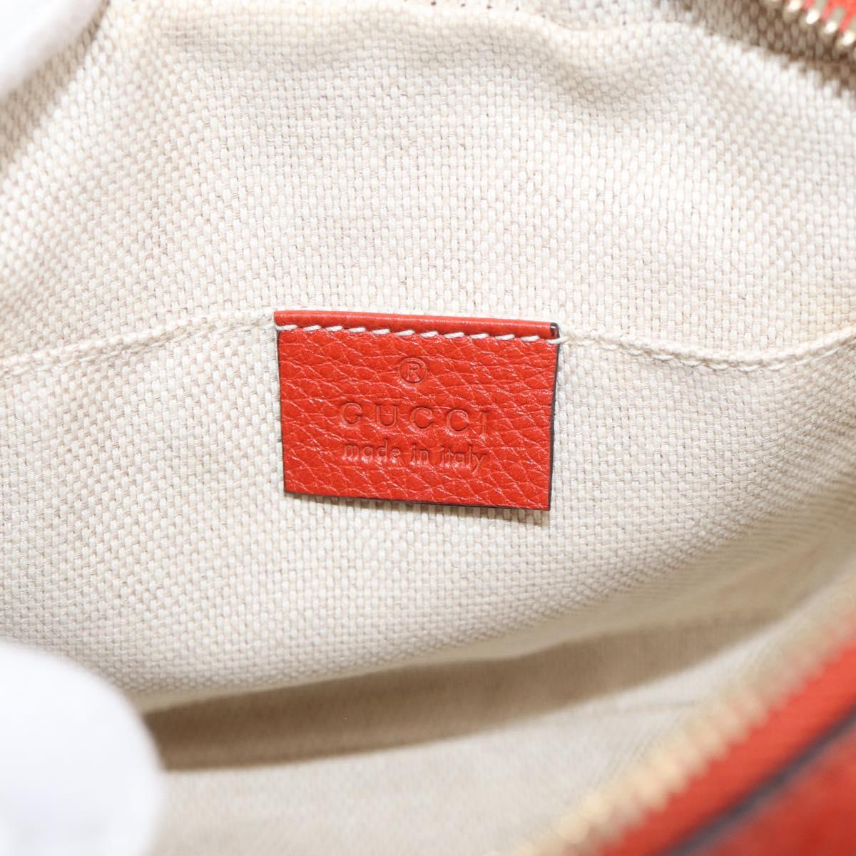 GUCCI Shoulder Bag Leather Orange Gold 308364 Auth ka7014