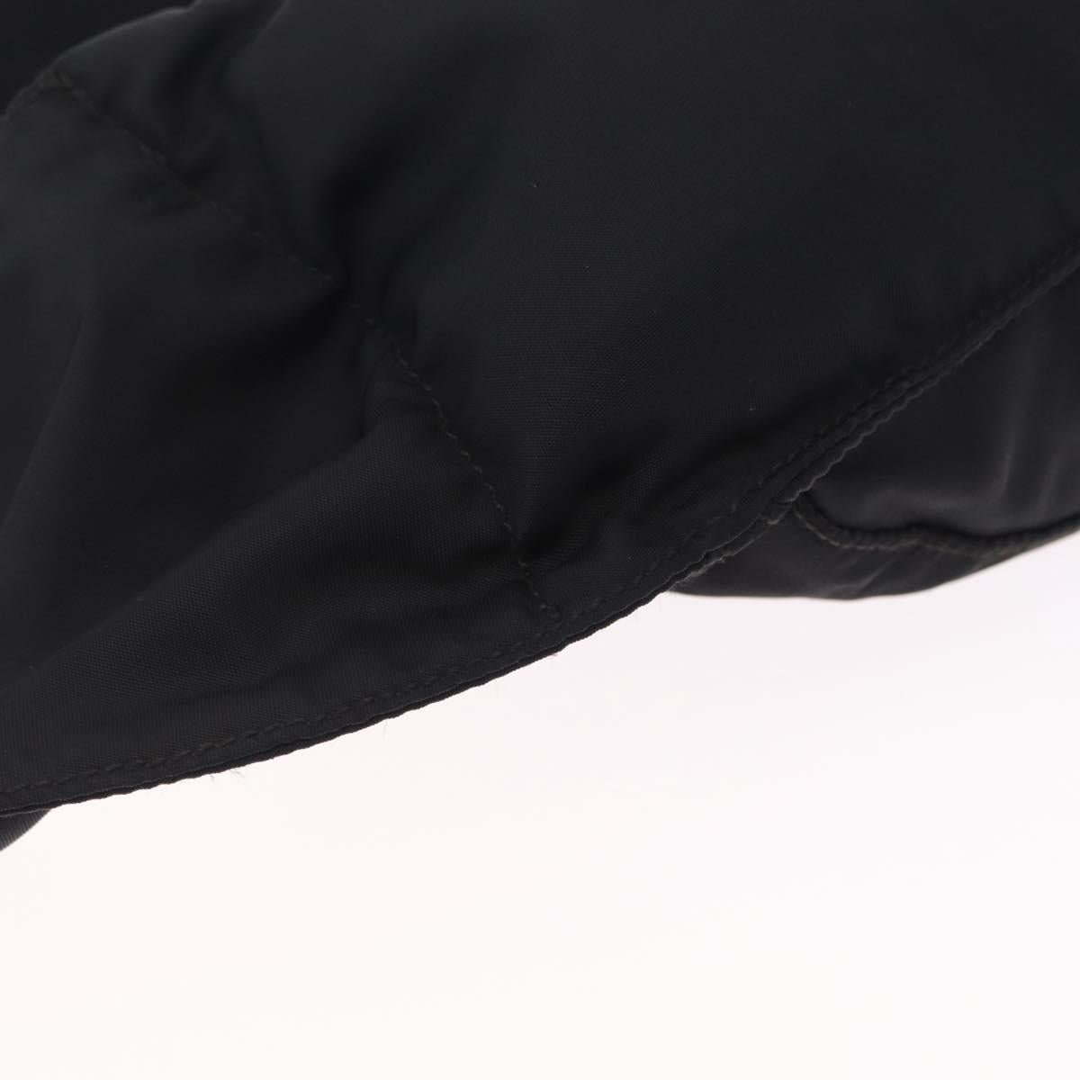 PRADA Waist Bag Nylon Black Silver Auth ka7017A