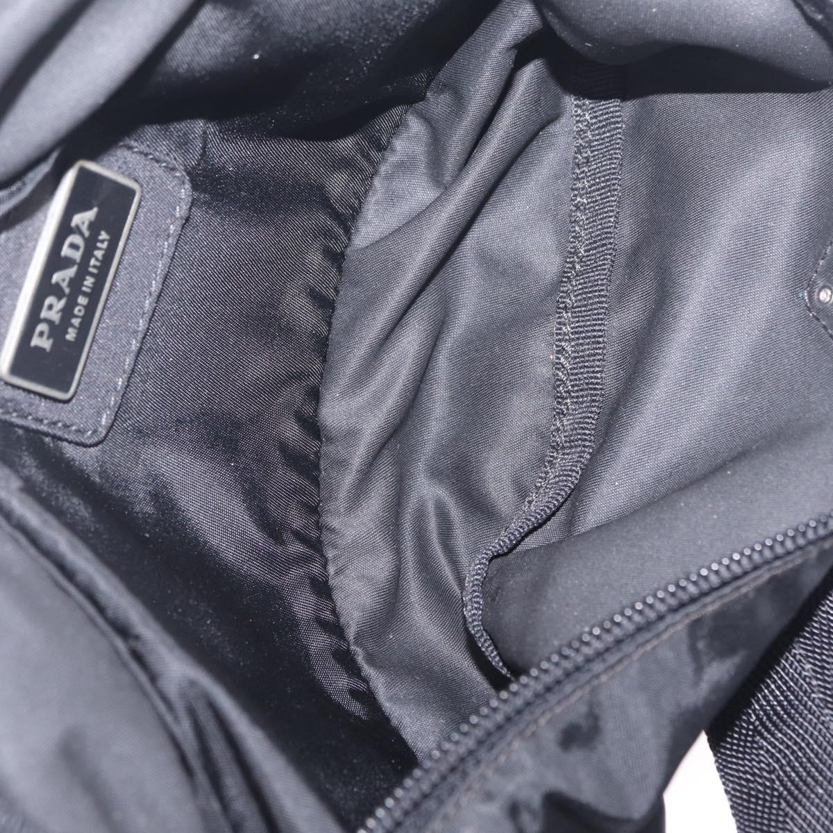 PRADA Waist Bag Nylon Black Silver Auth ka7017A
