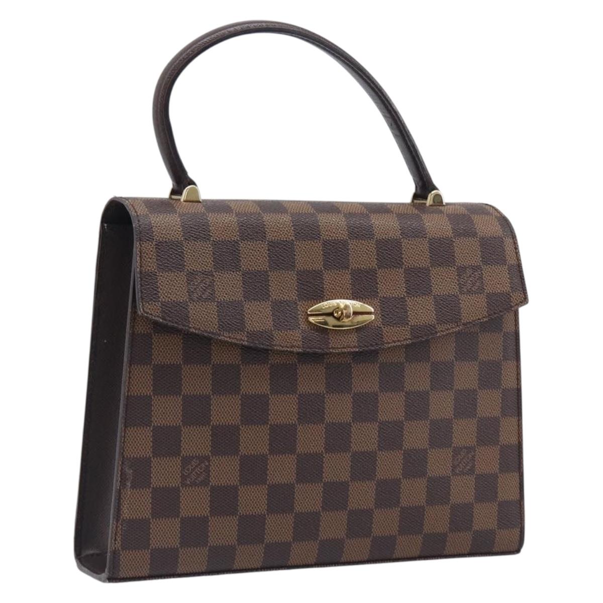 LOUIS VUITTON Damier Ebene Malesherbes Hand Bag N51379 LV Auth ka7018A