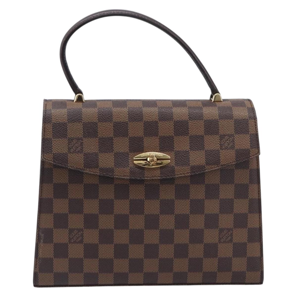 LOUIS VUITTON Damier Ebene Malesherbes Hand Bag N51379 LV Auth ka7018A