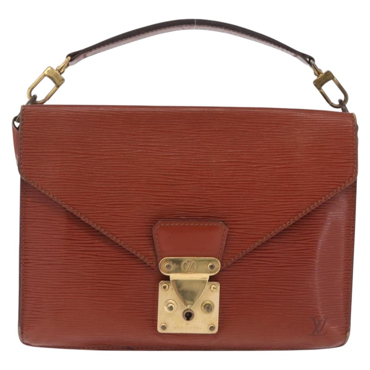 LOUIS VUITTON Epi Biface Hand Bag Brown M52323 LV Auth ka7020