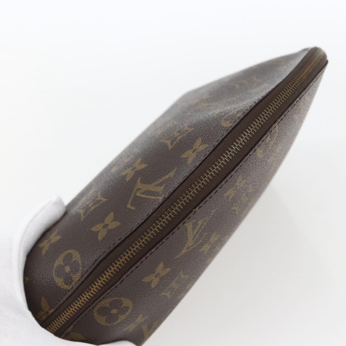 LOUIS VUITTON Monogram Trousse Demi Ronde Cosmetic Pouch M47520 LV Auth ka703