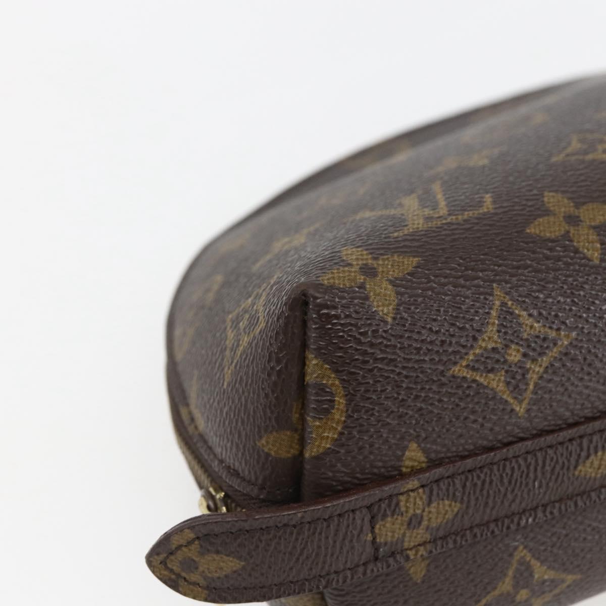 LOUIS VUITTON Monogram Trousse Demi Ronde Cosmetic Pouch M47520 LV Auth ka703