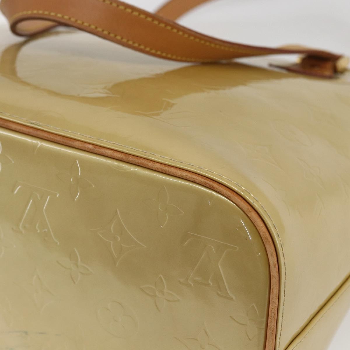 LOUIS VUITTON Monogram Vernis Houston Hand Bag Beige M91004 LV Auth ka712