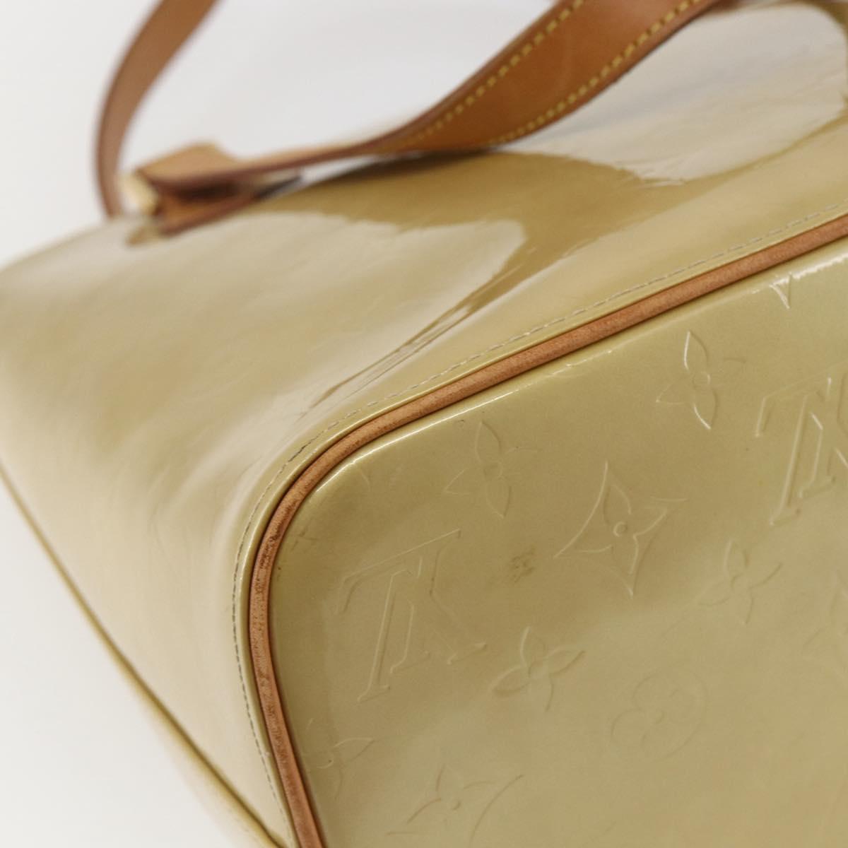 LOUIS VUITTON Monogram Vernis Houston Hand Bag Beige M91004 LV Auth ka712