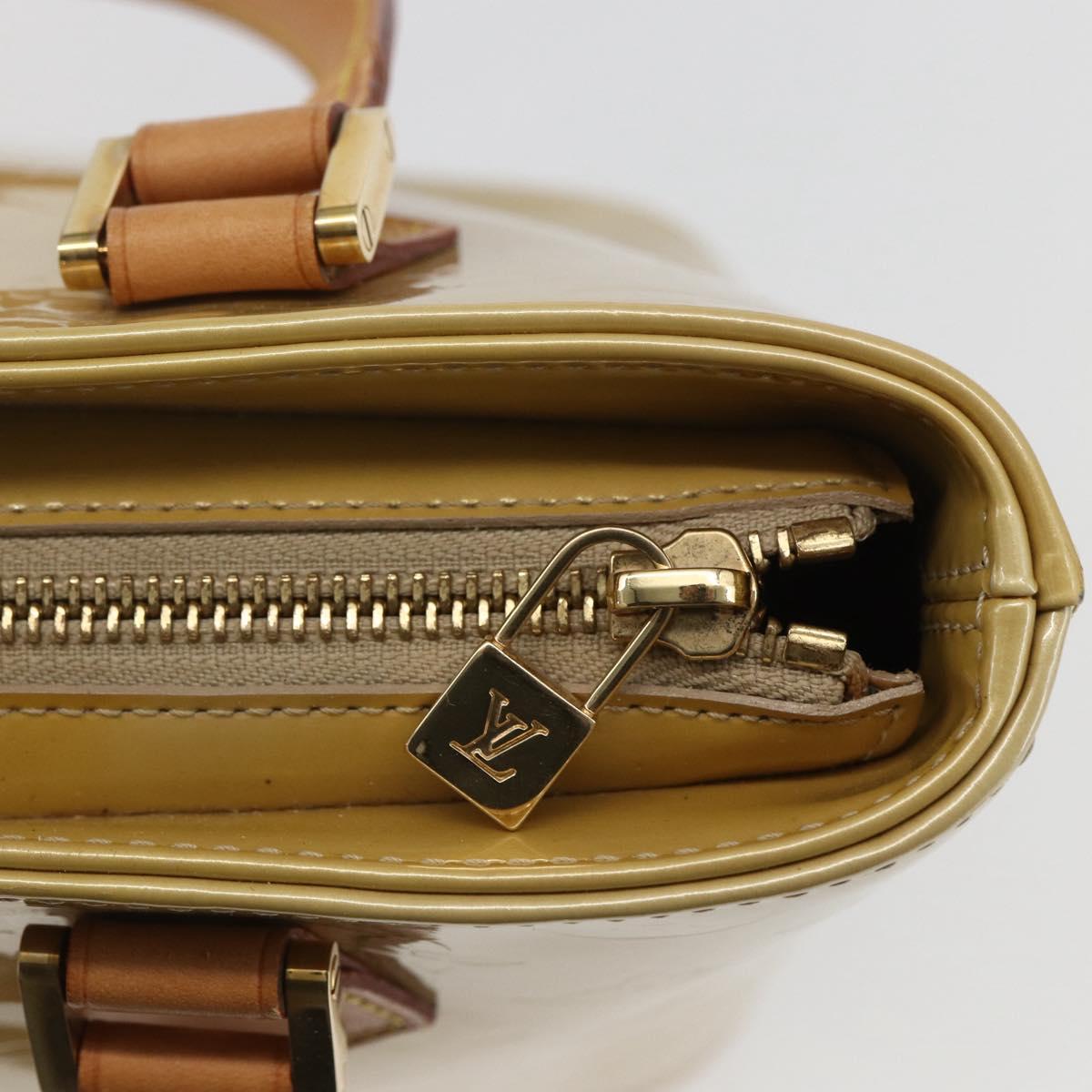 LOUIS VUITTON Monogram Vernis Houston Hand Bag Beige M91004 LV Auth ka712