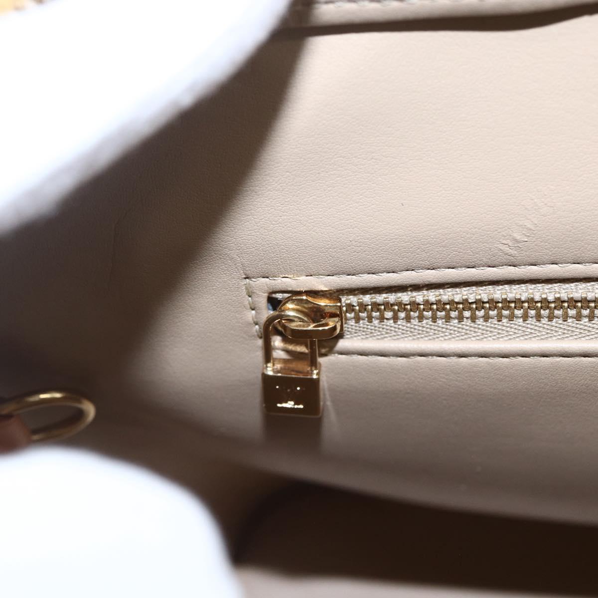 LOUIS VUITTON Monogram Vernis Houston Hand Bag Beige M91004 LV Auth ka712