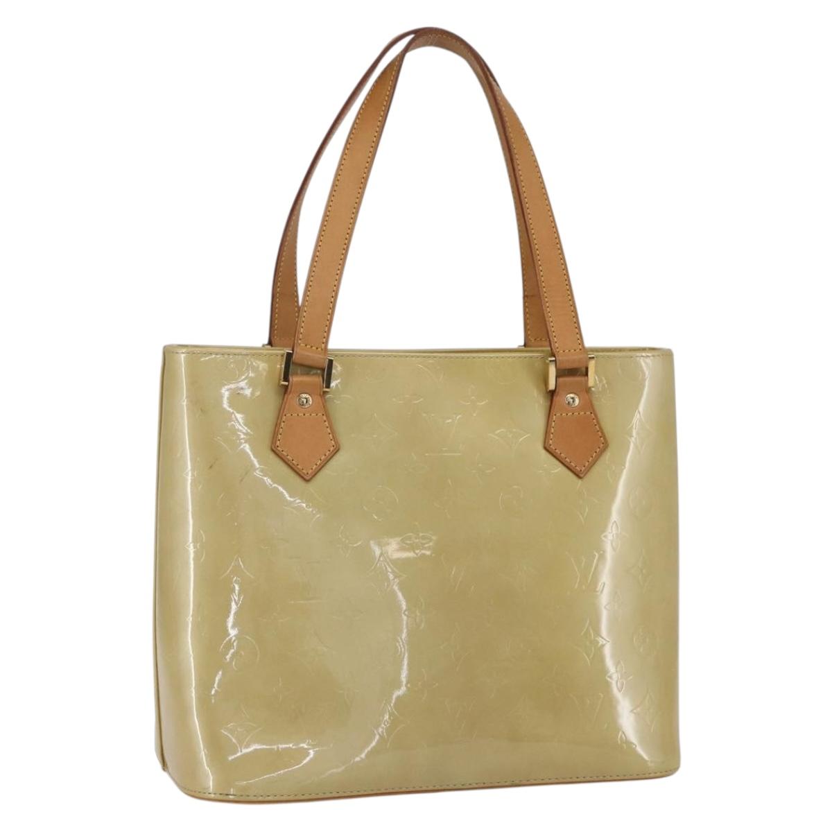 LOUIS VUITTON Monogram Vernis Houston Hand Bag Beige M91004 LV Auth ka712