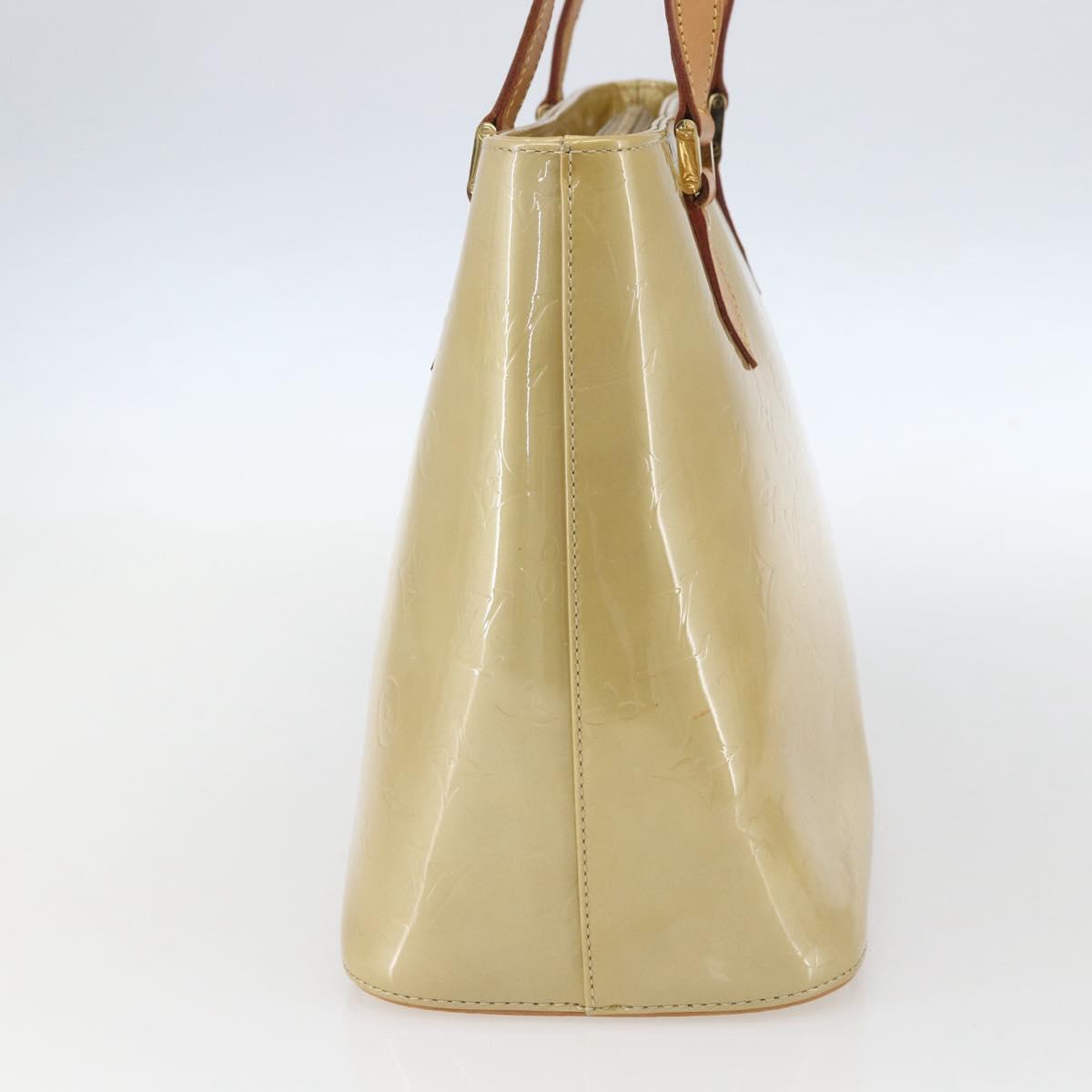 LOUIS VUITTON Monogram Vernis Houston Hand Bag Beige M91004 LV Auth ka712