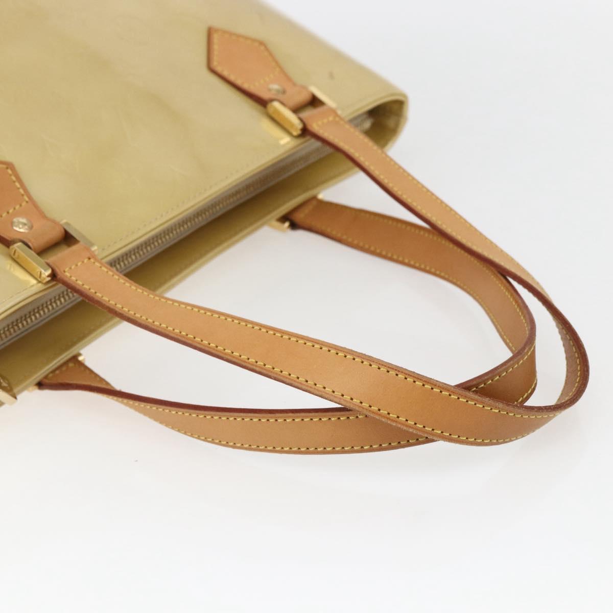 LOUIS VUITTON Monogram Vernis Houston Hand Bag Beige M91004 LV Auth ka712