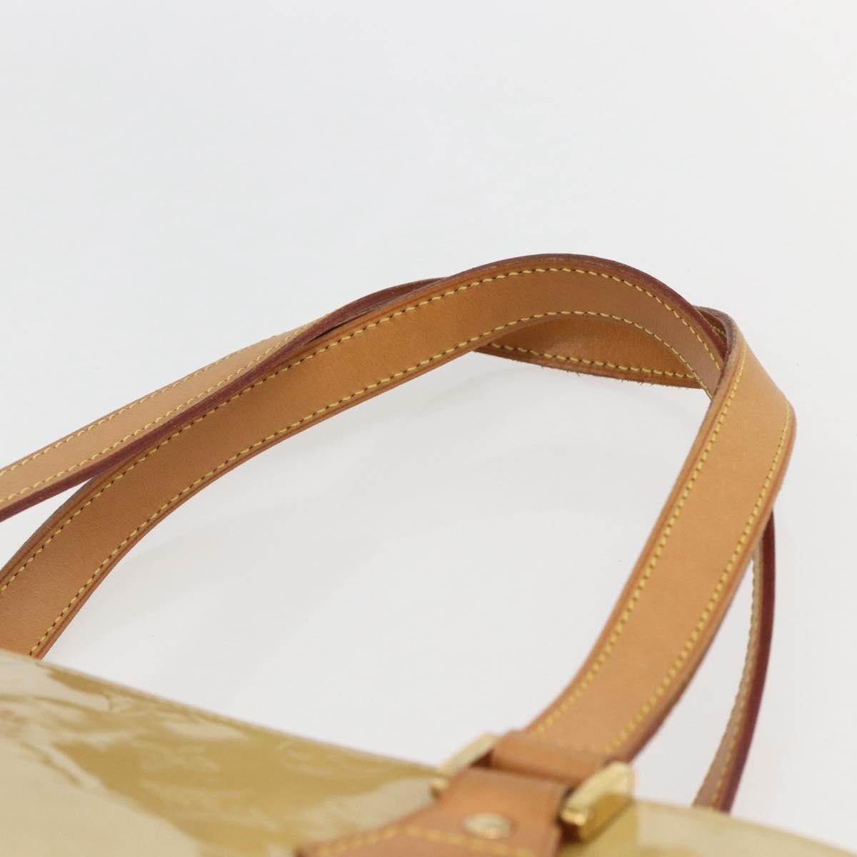 LOUIS VUITTON Monogram Vernis Houston Hand Bag Beige M91004 LV Auth ka712