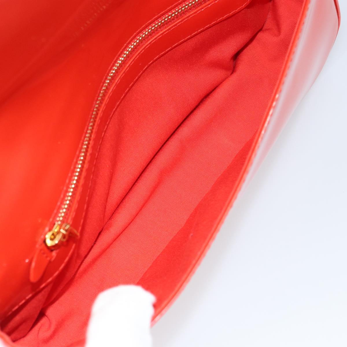 LOUIS VUITTON Vernis Pochette Sobie Bag Orenge Sunset M93727 LV Auth ka713V