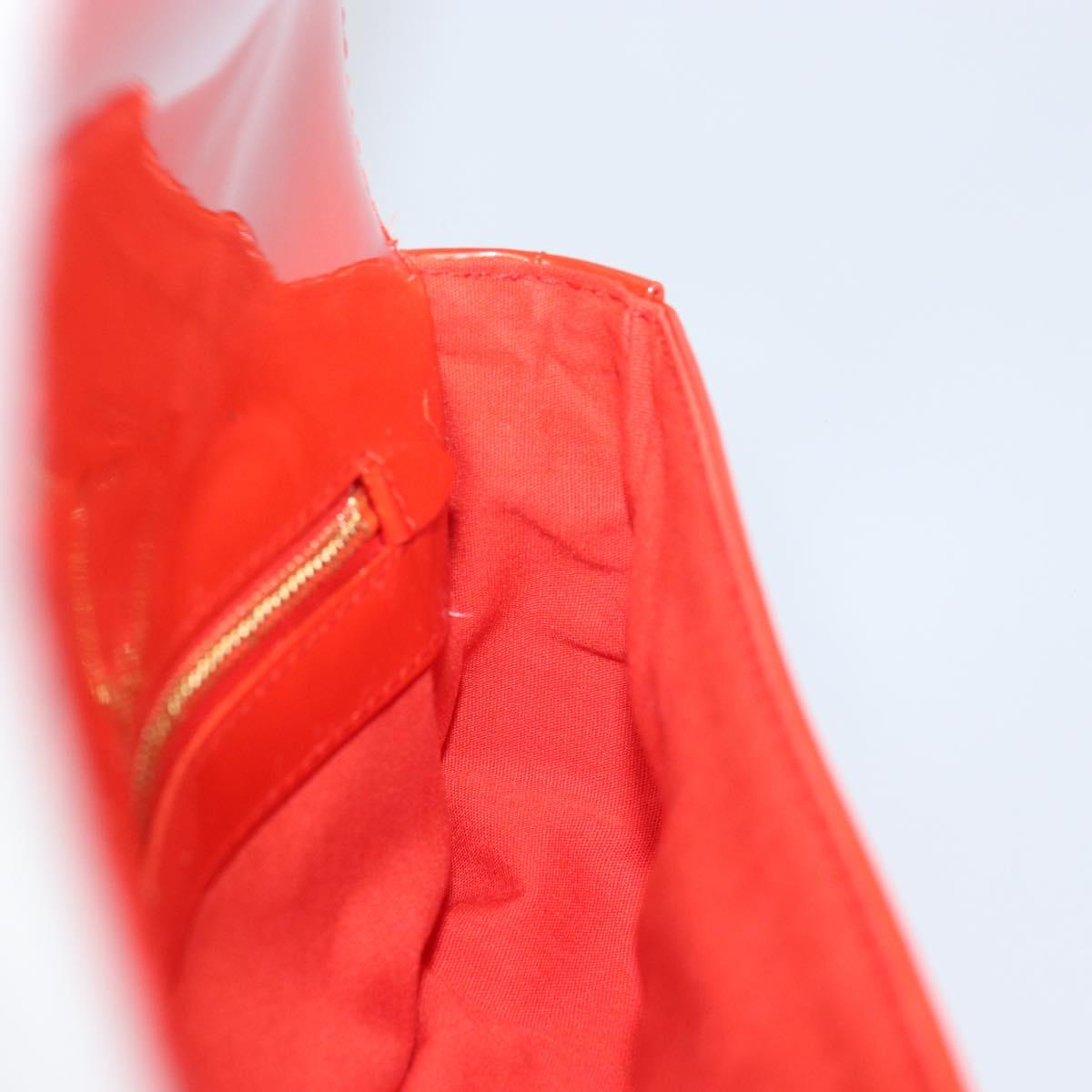 LOUIS VUITTON Vernis Pochette Sobie Bag Orenge Sunset M93727 LV Auth ka713V