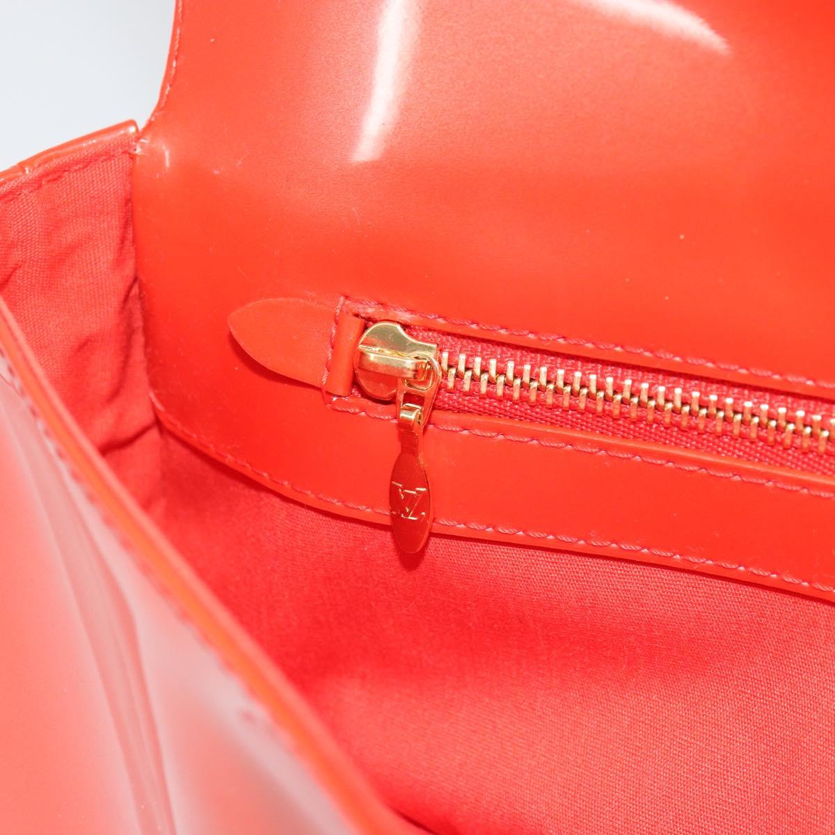 LOUIS VUITTON Vernis Pochette Sobie Bag Orenge Sunset M93727 LV Auth ka713V