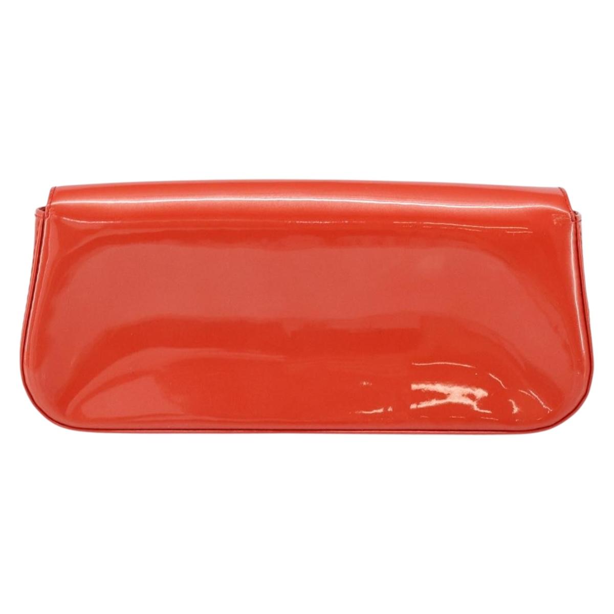 LOUIS VUITTON Vernis Pochette Sobie Bag Orenge Sunset M93727 LV Auth ka713V