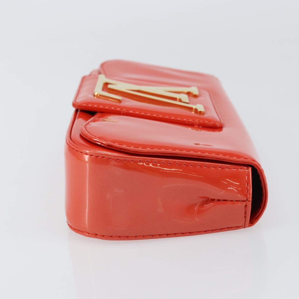 LOUIS VUITTON Vernis Pochette Sobie Bag Orenge Sunset M93727 LV Auth ka713V
