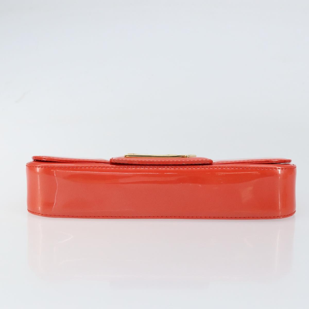LOUIS VUITTON Vernis Pochette Sobie Bag Orenge Sunset M93727 LV Auth ka713V