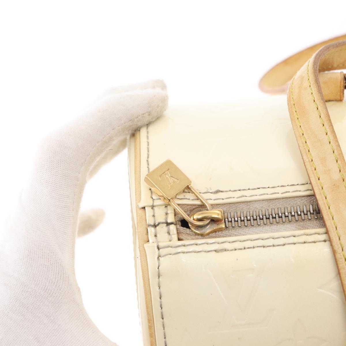 LOUIS VUITTON Monogram Vernis Bedford Hand Bag Perle M91006 LV Auth ka714