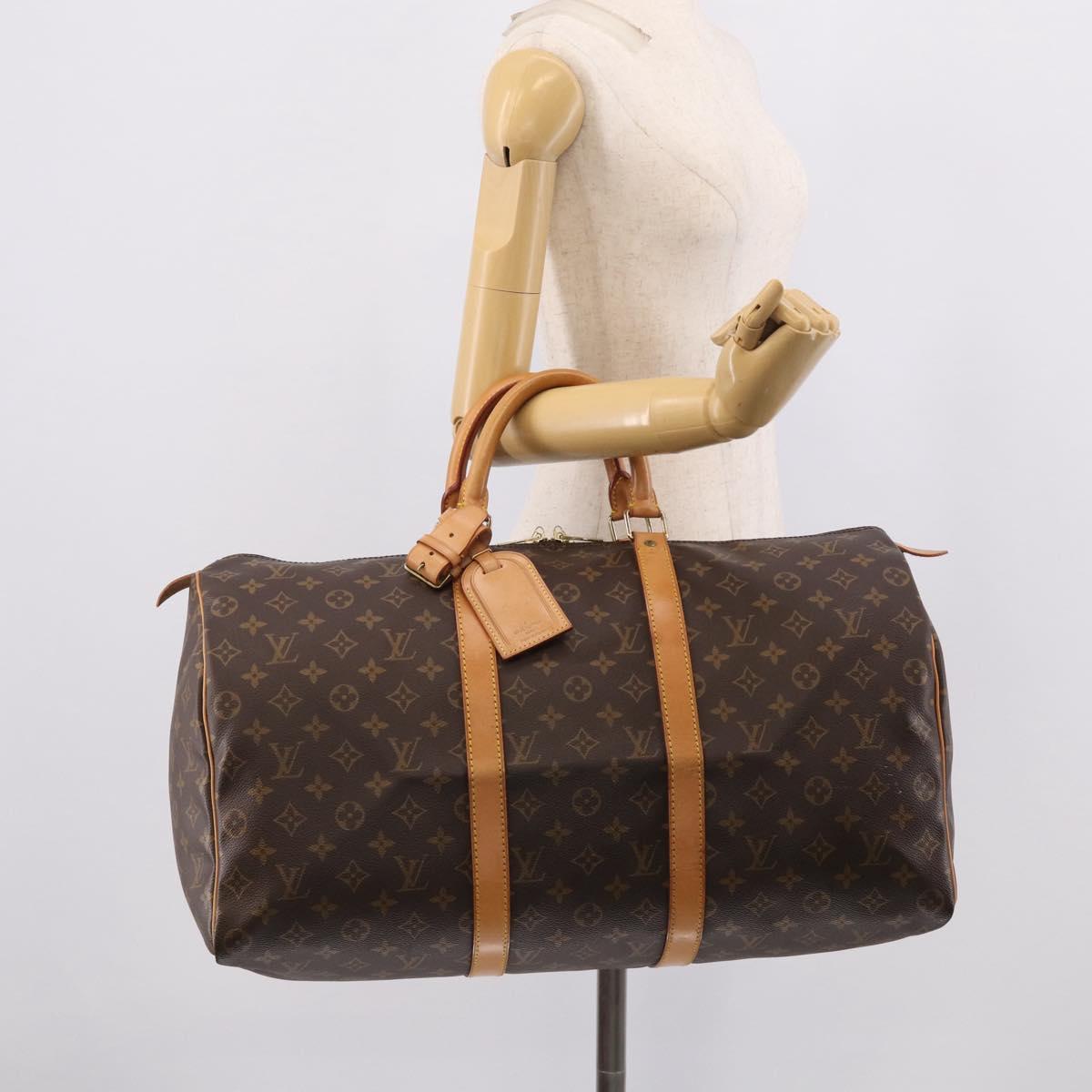 LOUIS VUITTON Monogram Keepall 50 Boston Bag M41426 LV Auth ka7141A