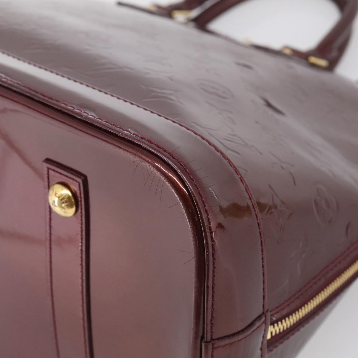 LOUIS VUITTON Monogram Vernis Alma PM Bag Rouge Favist M91691 LV Auth ka7152