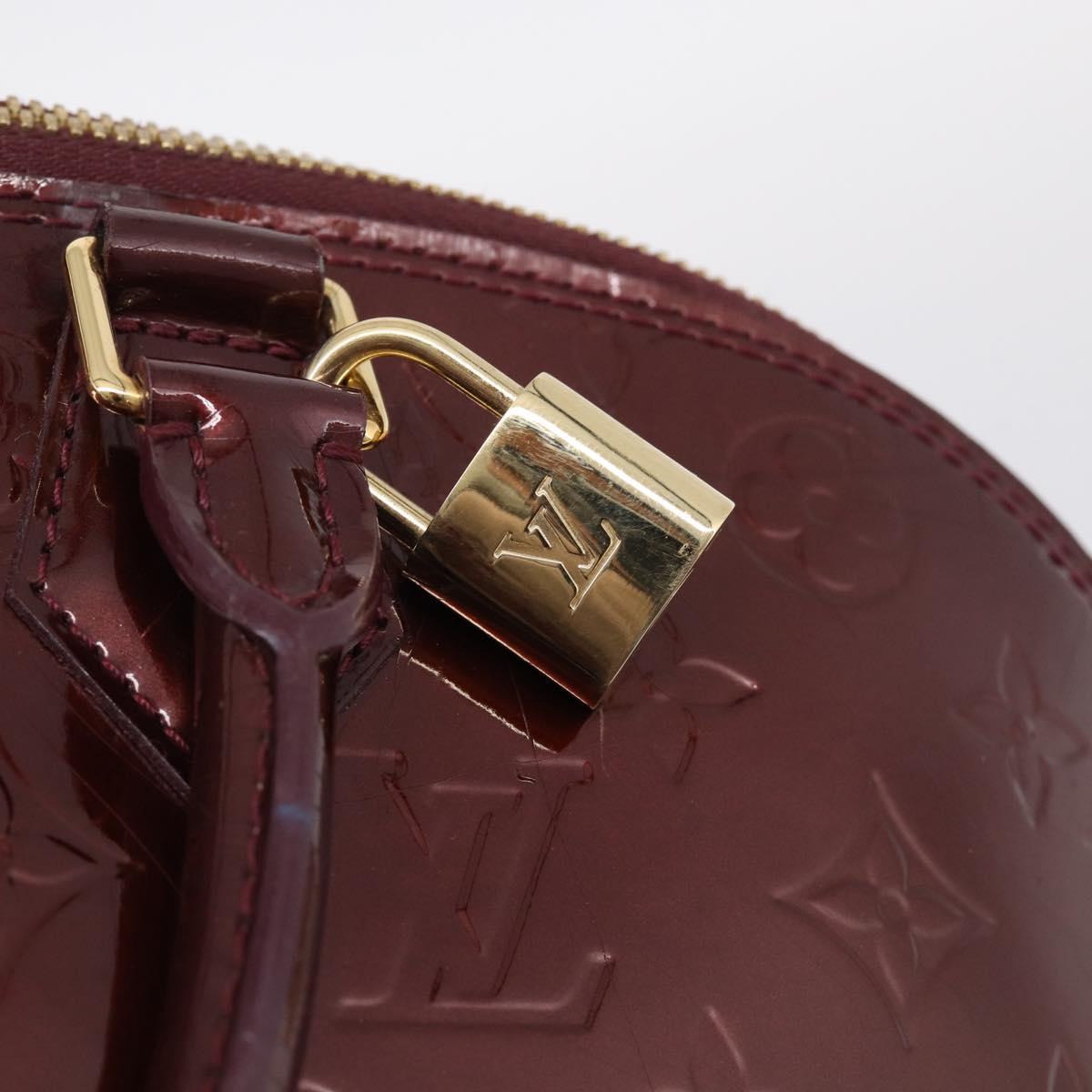 LOUIS VUITTON Monogram Vernis Alma PM Bag Rouge Favist M91691 LV Auth ka7152
