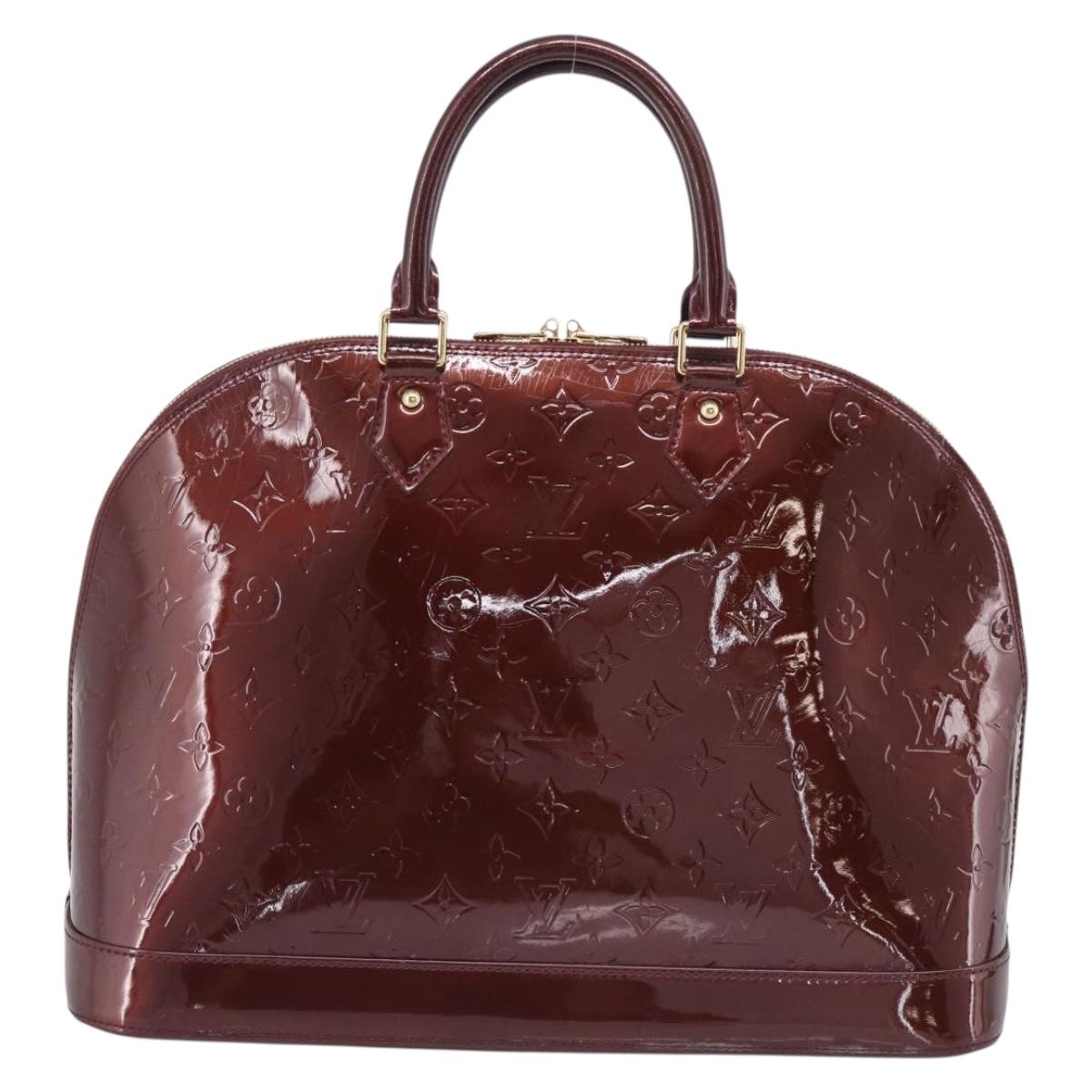 LOUIS VUITTON Monogram Vernis Alma PM Bag Rouge Favist M91691 LV Auth ka7152