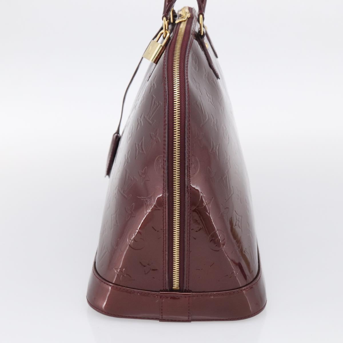 LOUIS VUITTON Monogram Vernis Alma PM Bag Rouge Favist M91691 LV Auth ka7152