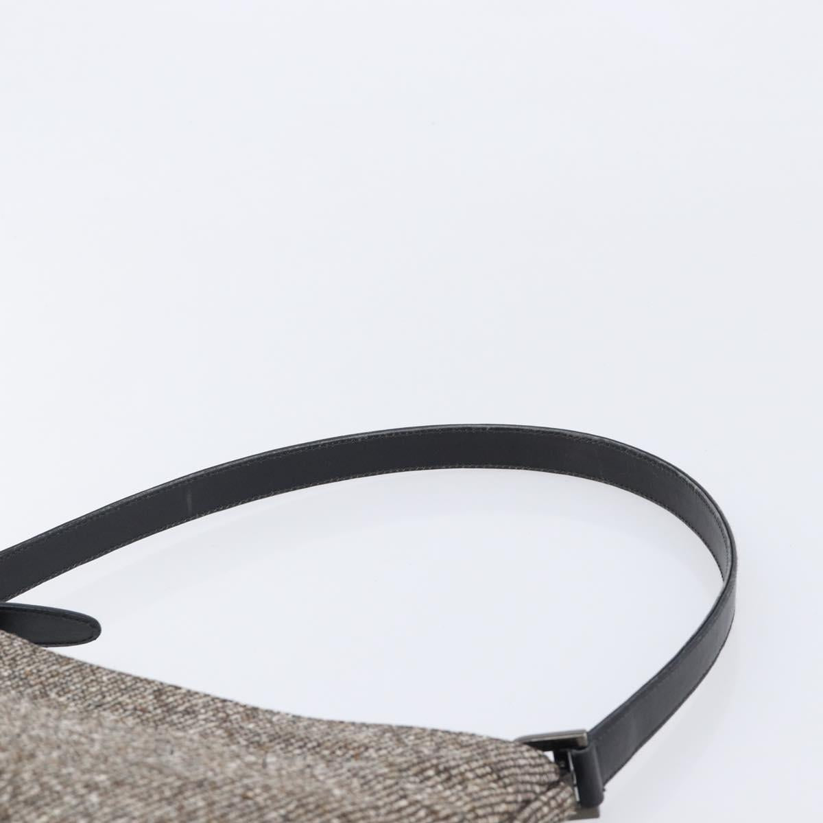 Bally Shoulder Bag Tweed Beige Silver Auth ka7160A