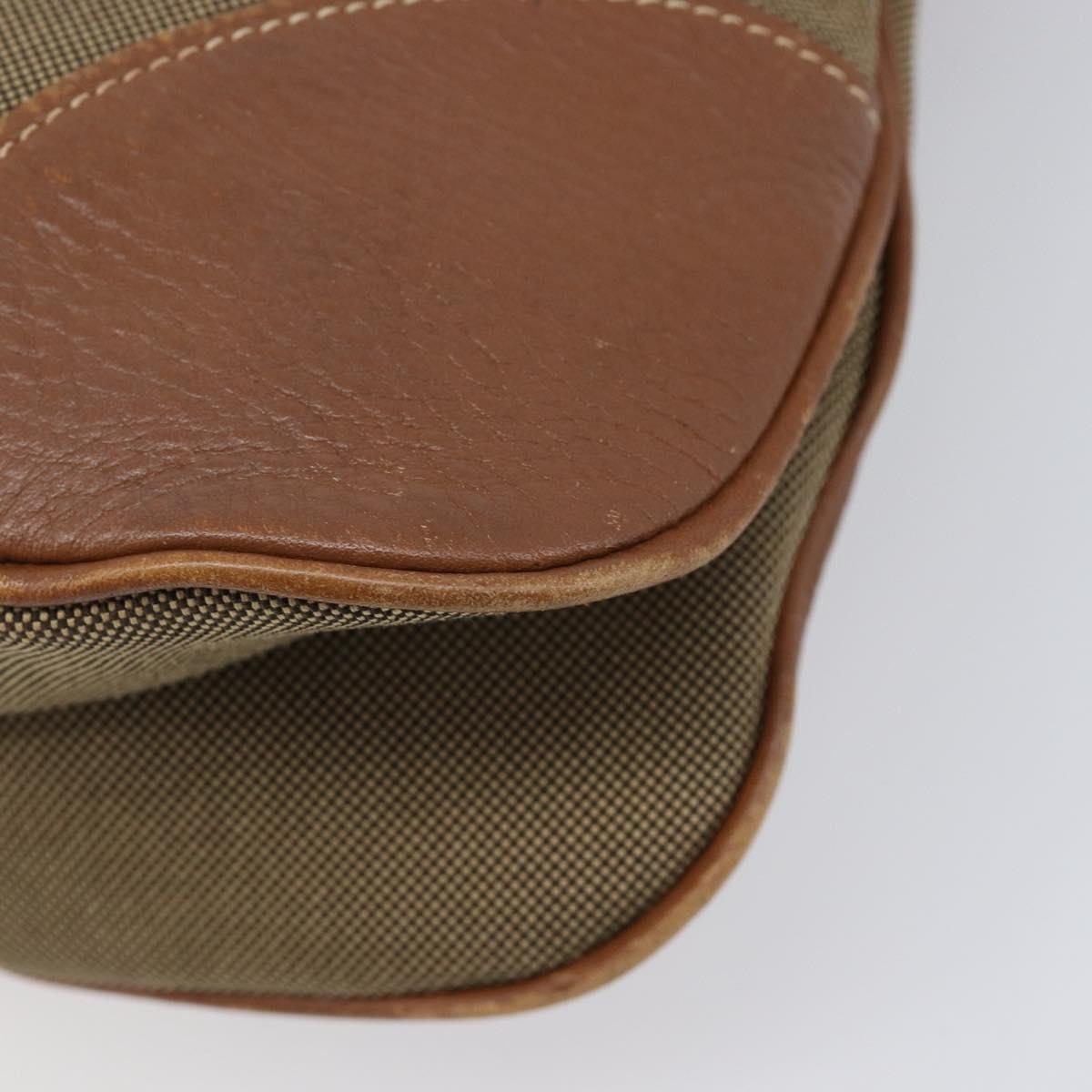 PRADA Shoulder Bag Canvas 2way Brown Gold Auth ka7161A