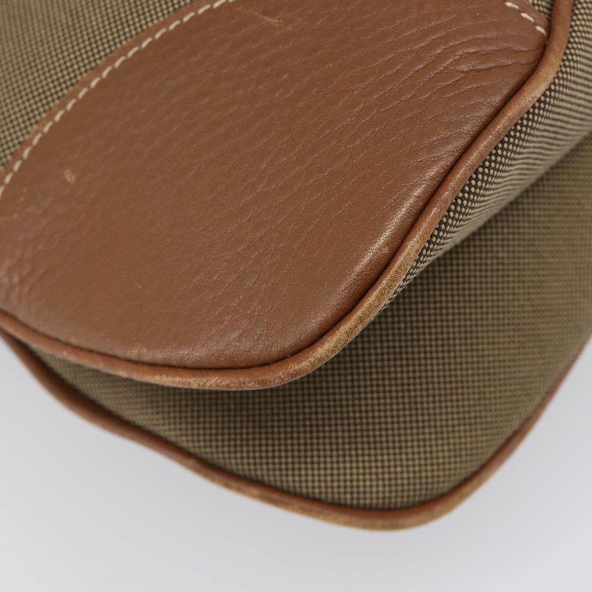 PRADA Shoulder Bag Canvas 2way Brown Gold Auth ka7161A