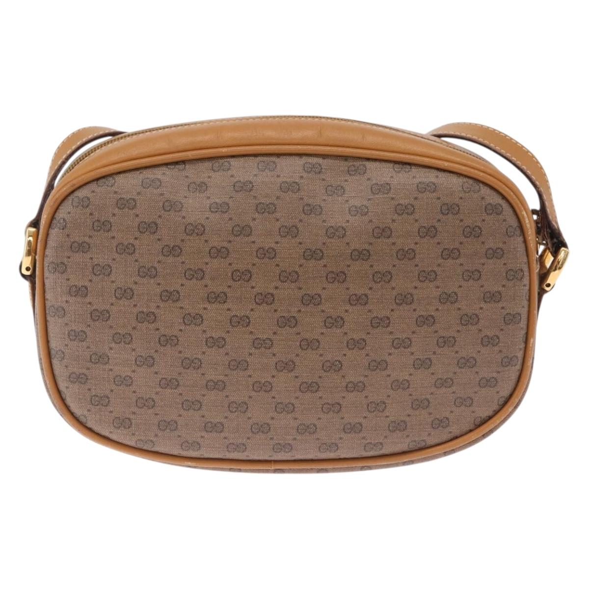 GUCCI Micro GG Supreme Shoulder Bag PVC Beige Gold 007 113 0115 Auth ka7162