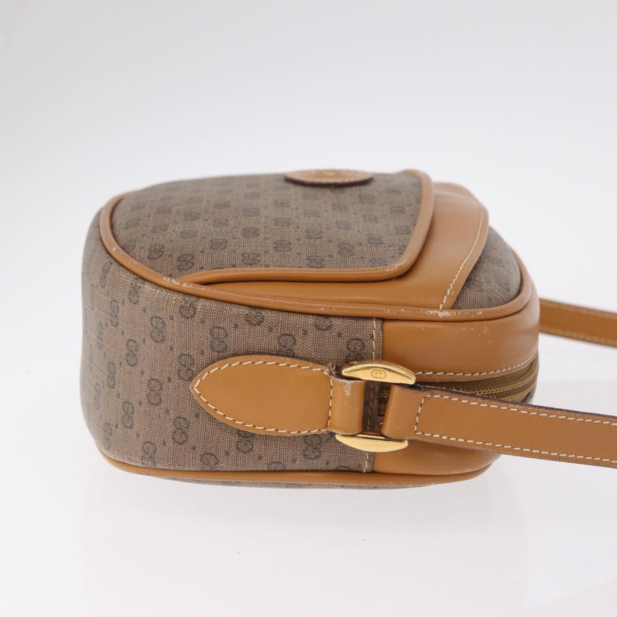 GUCCI Micro GG Supreme Shoulder Bag PVC Beige Gold 007 113 0115 Auth ka7162