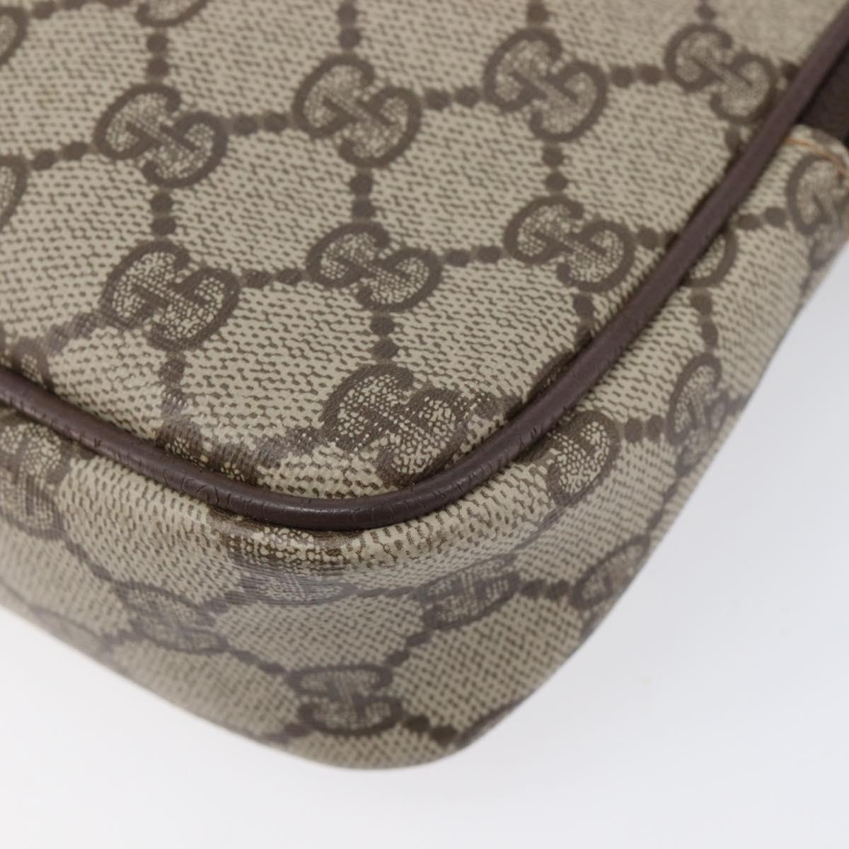GUCCI GG Supreme Shoulder Bag PVC Beige Gold 97 02 068 Auth ka7165