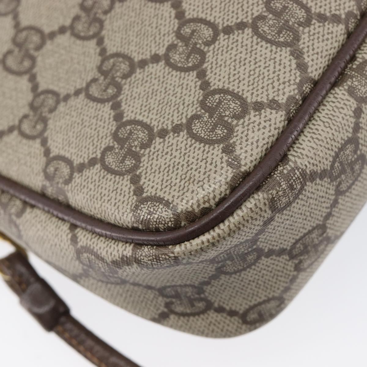 GUCCI GG Supreme Shoulder Bag PVC Beige Gold 97 02 068 Auth ka7165