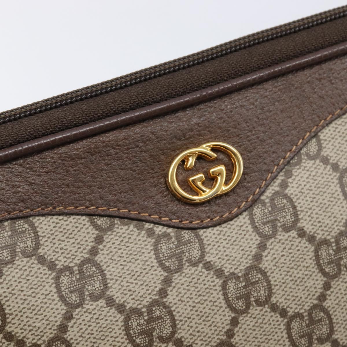 GUCCI GG Supreme Shoulder Bag PVC Beige Gold 97 02 068 Auth ka7165