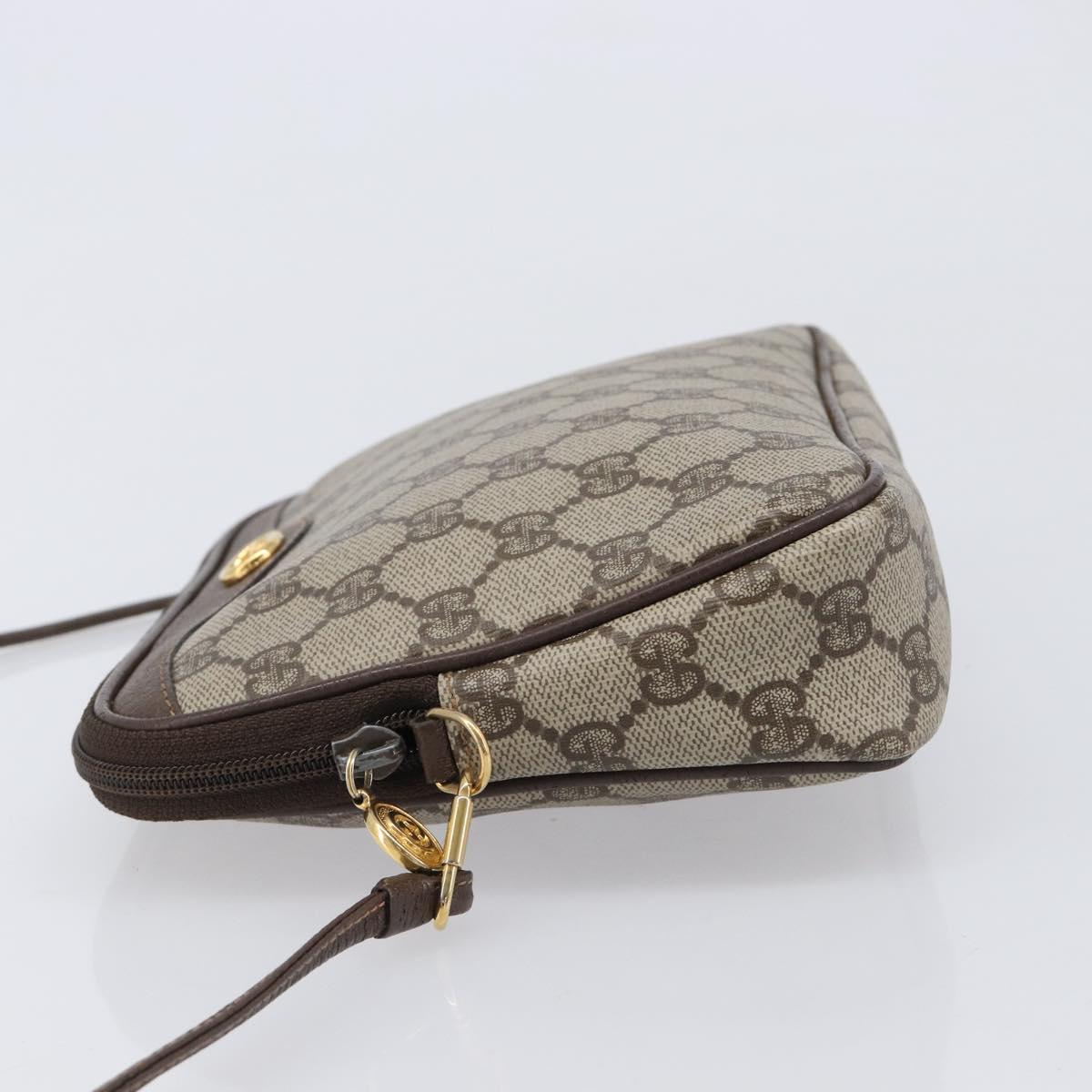 GUCCI GG Supreme Shoulder Bag PVC Beige Gold 97 02 068 Auth ka7165