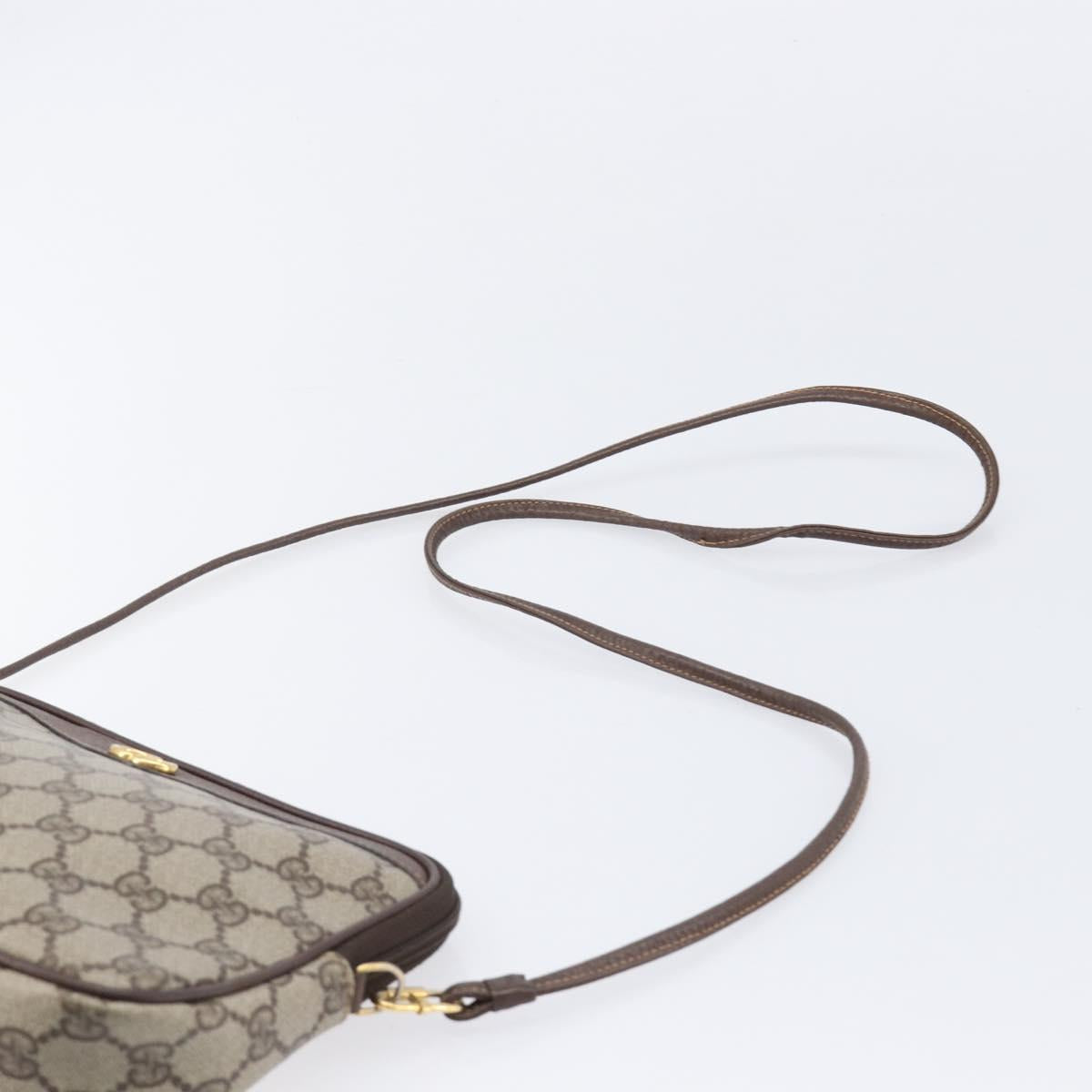 GUCCI GG Supreme Shoulder Bag PVC Beige Gold 97 02 068 Auth ka7165