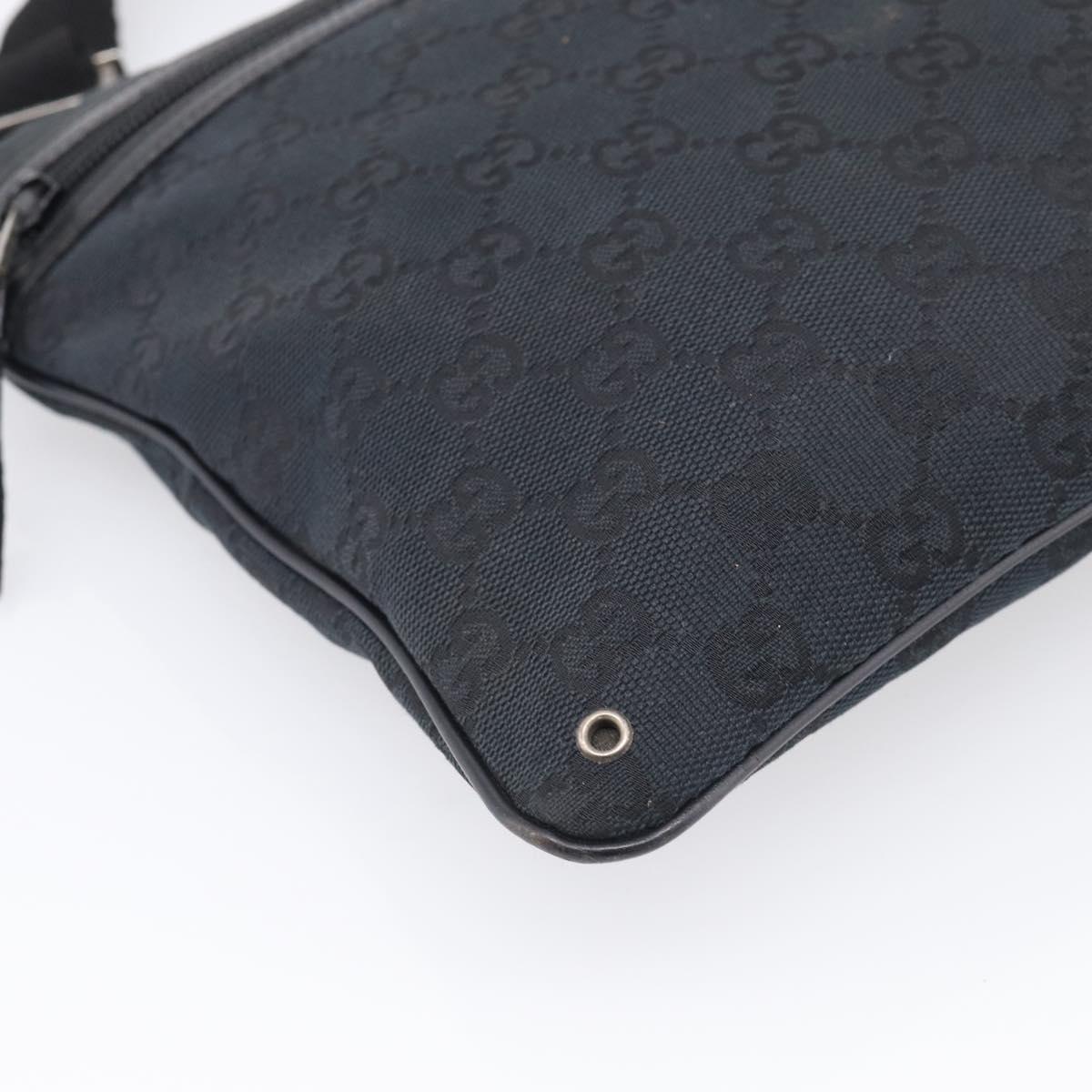 GUCCI GG Canvas Shoulder Bag Black Silver 90476 Auth ka7171A