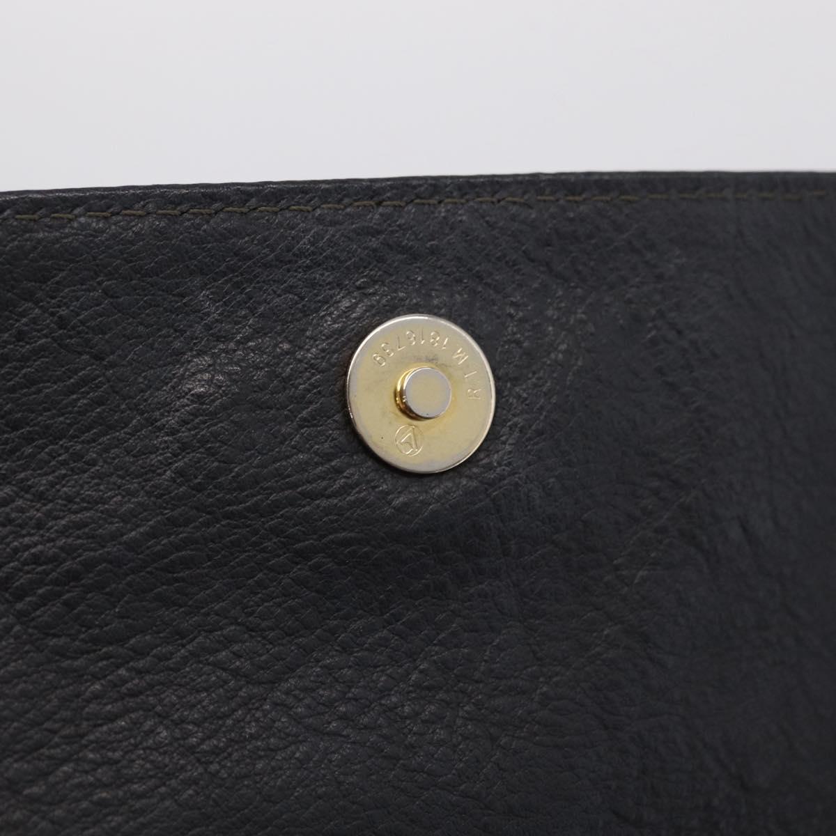 BURBERRY Shoulder Bag Leather Black Gold Auth ka7174
