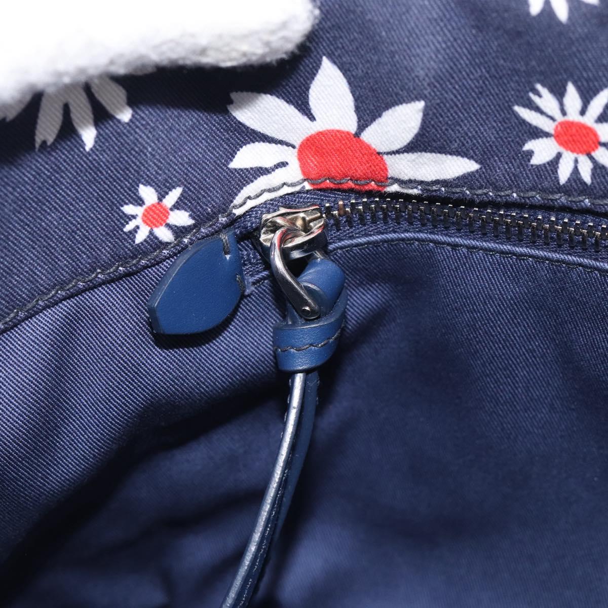 Miu Miu Hand Bag Canvas 2way Navy Gold Auth ka7179M