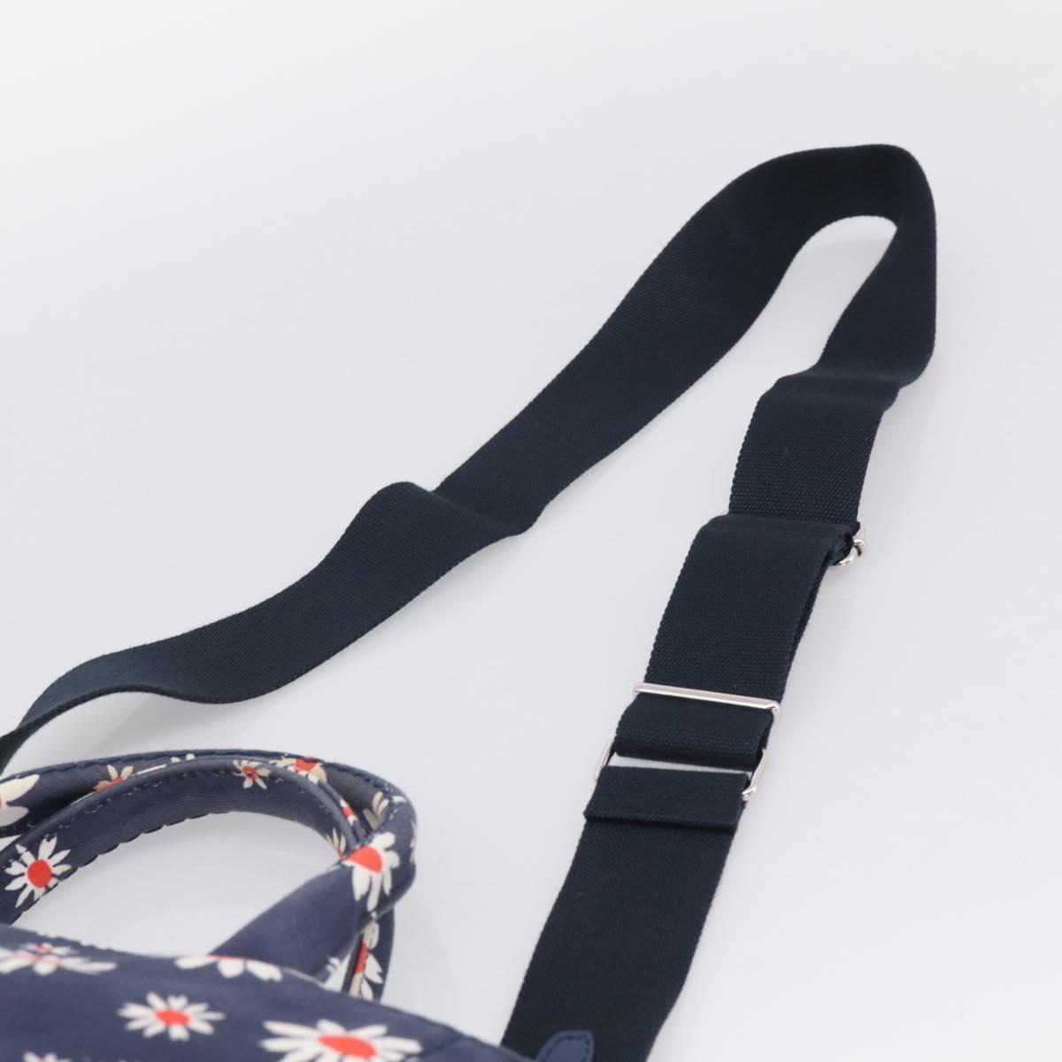Miu Miu Hand Bag Canvas 2way Navy Gold Auth ka7179M