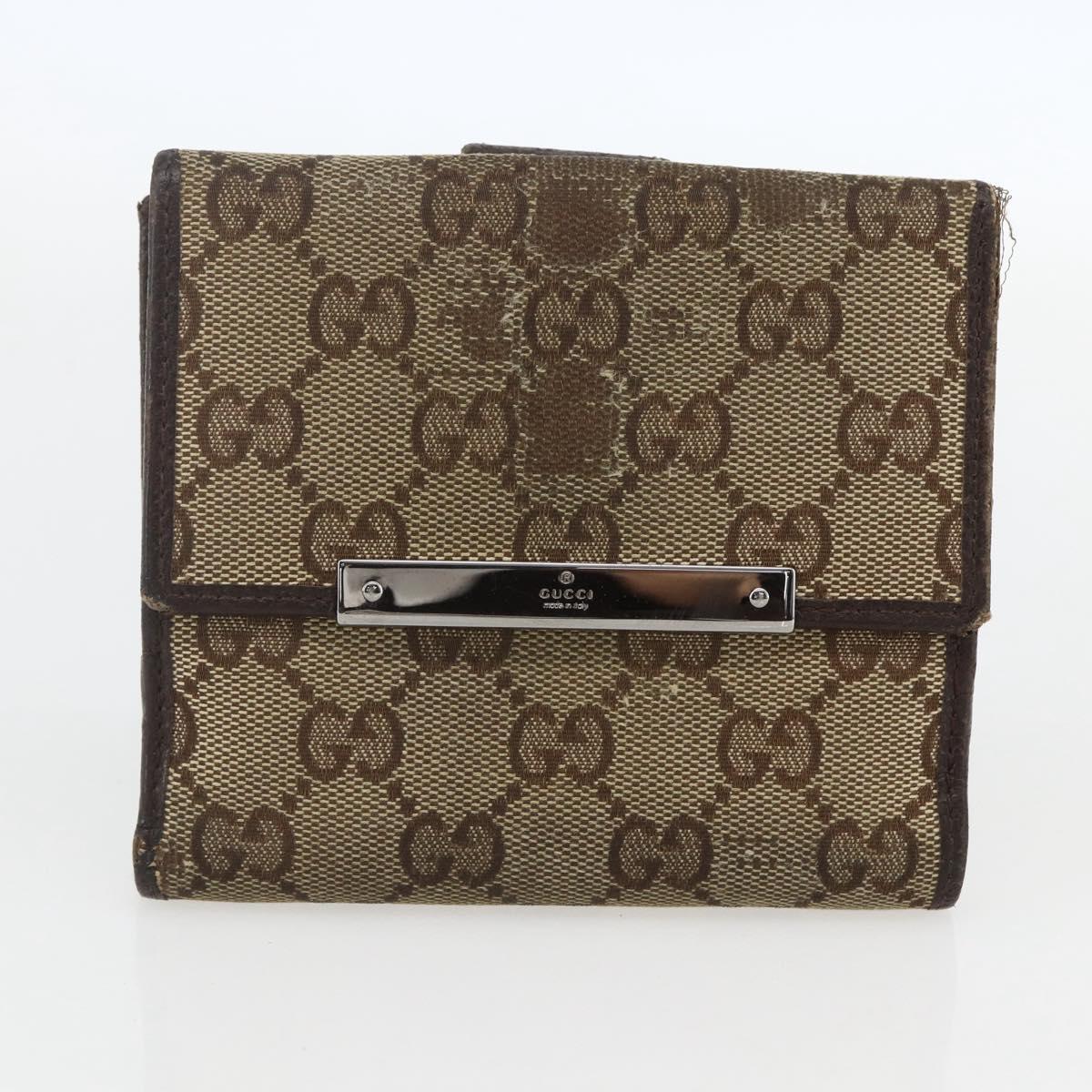 LOUIS VUITTON Gucci Monogram Wallet 3 Set Beige LV Auth ka719
