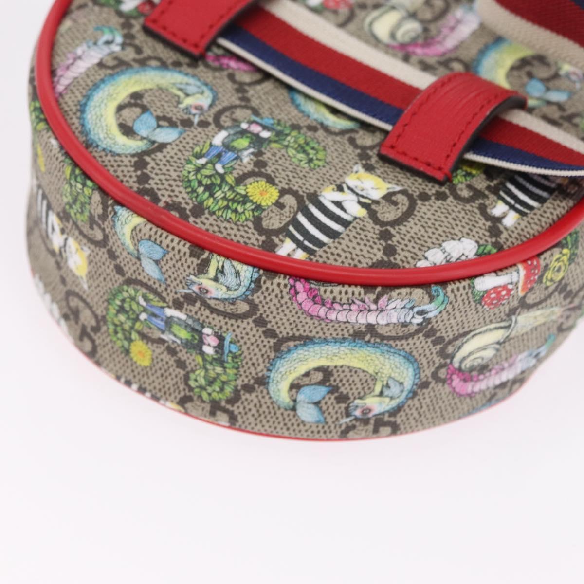 GUCCI Yuko Higuchi GG Supreme Waist Bag PVC Beige Silver 502330 Auth ka7191M