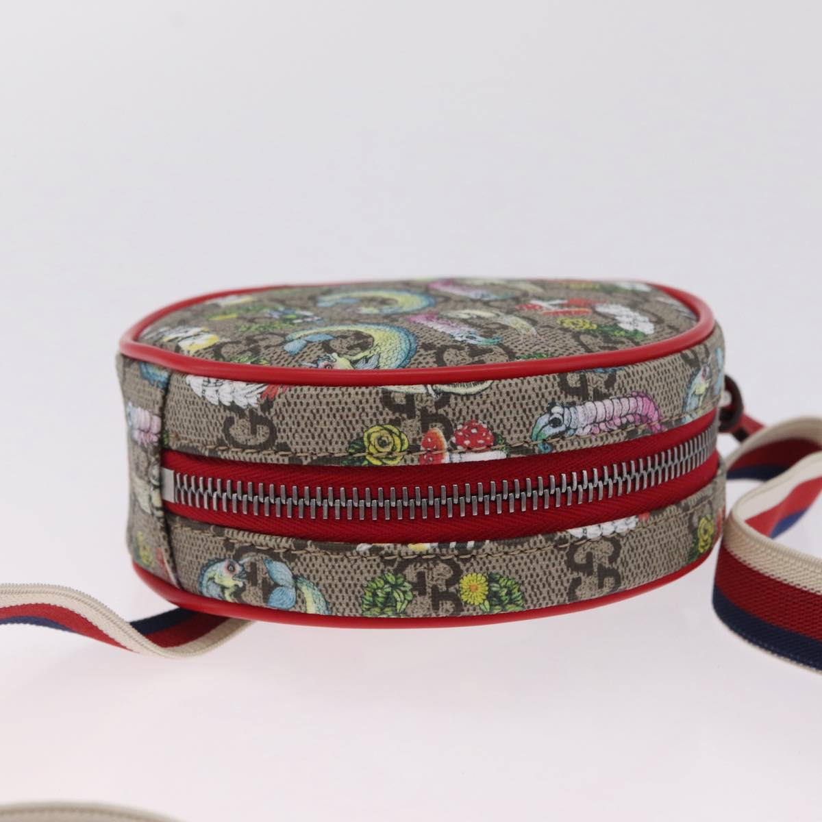 GUCCI Yuko Higuchi GG Supreme Waist Bag PVC Beige Silver 502330 Auth ka7191M